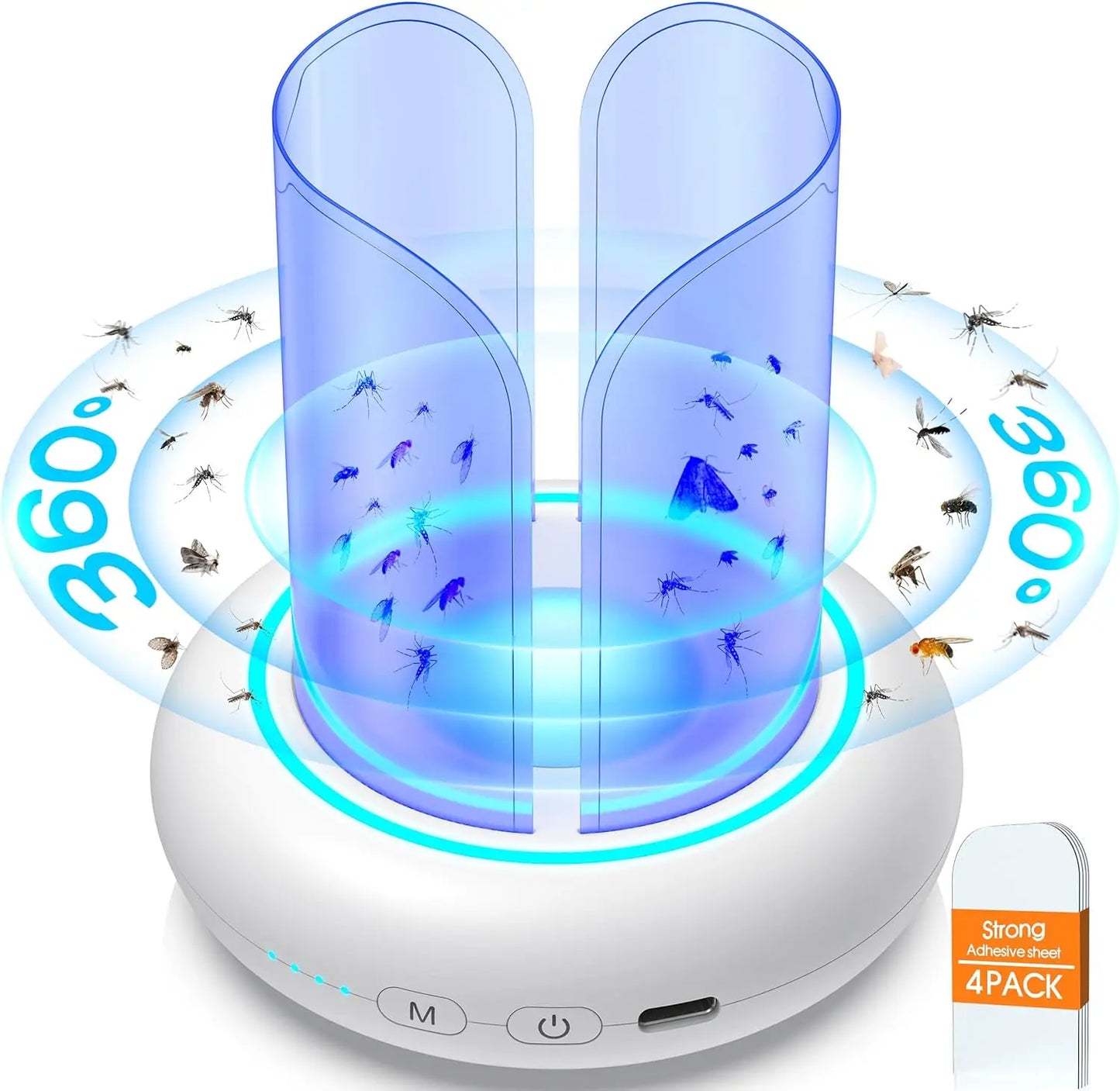Yavani OEM 360degree High Effective 2000mah Rechargeable Indoor & Outdoor potable Fly Sticky Insects Trap