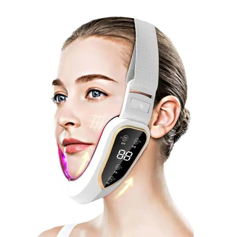 KKS Beauti Product Facial Lift Device Double Chin V Face Shaped Cheek Lift LED Photon Therapy Facial Slimming Vibration Massager