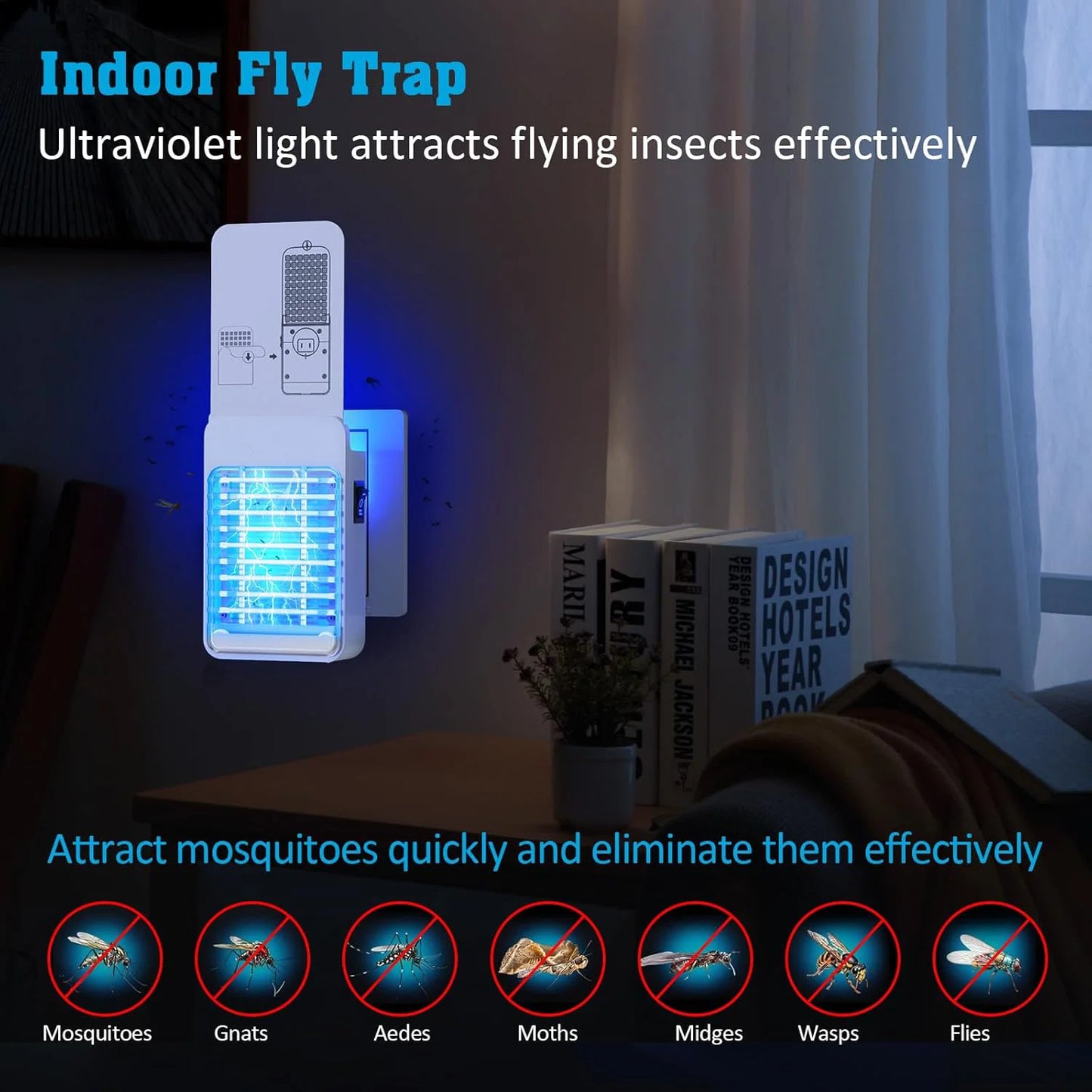 Yavani OEM UV Light Flying Insect Trap Non-Toxic Effective Luxury Fly Catcher for Mosquitoes Gnat Moths Indoor Use for Farms