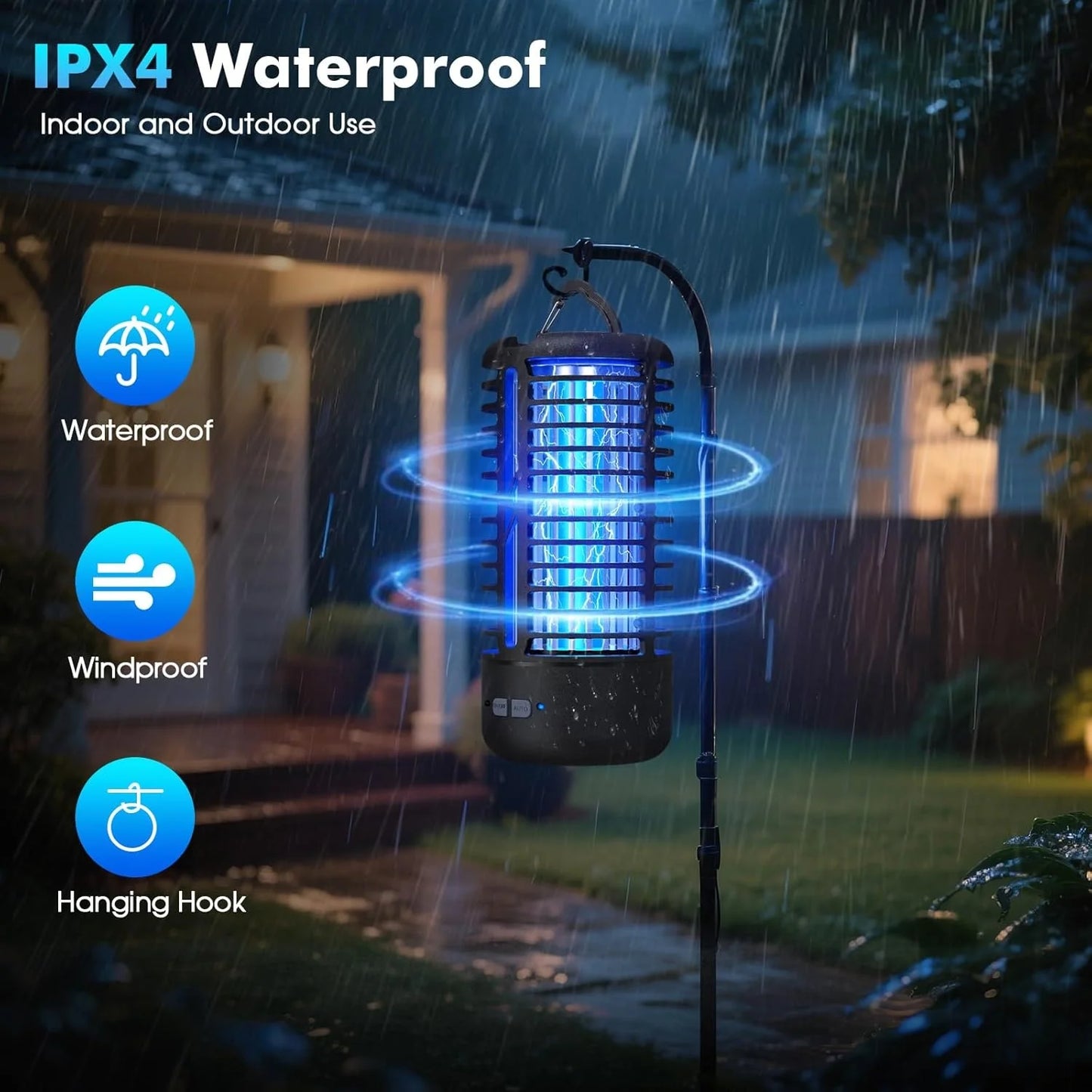 Yavani High Effective Rechargeable Bug Zapper Mosquito Killer with LED Lamp Portable Fly Trap for Indoor/Outdoor Camping