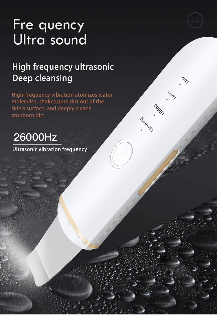KKS Beauti Product Facial Lift Peeling Sonic Shovel Blackhead Remover Vibration Electric Ultrasonic Face Skin Scrubber Spatula