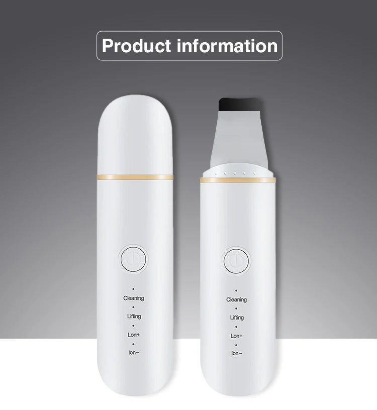 KKS Beauti Product Facial Lift Peeling Sonic Shovel Blackhead Remover Vibration Electric Ultrasonic Face Skin Scrubber Spatula