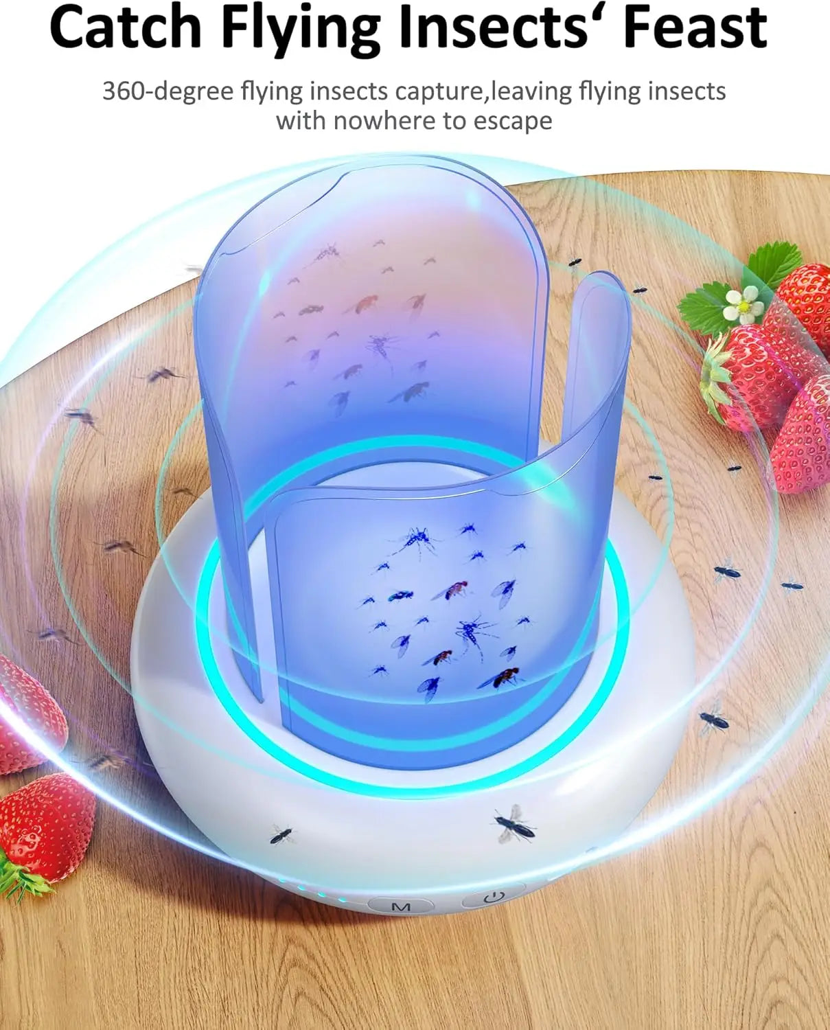 Yavani OEM 360degree High Effective 2000mah Rechargeable Indoor & Outdoor potable Fly Sticky Insects Trap