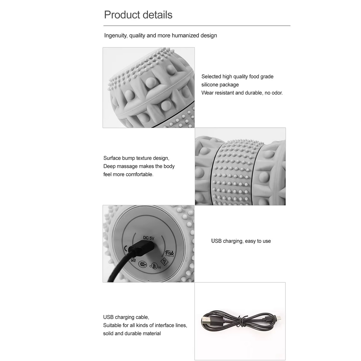 Palla Da Massaggio Massage Rechargeable Body Relax Electric Peanut Vibrating Massage Ball Roller