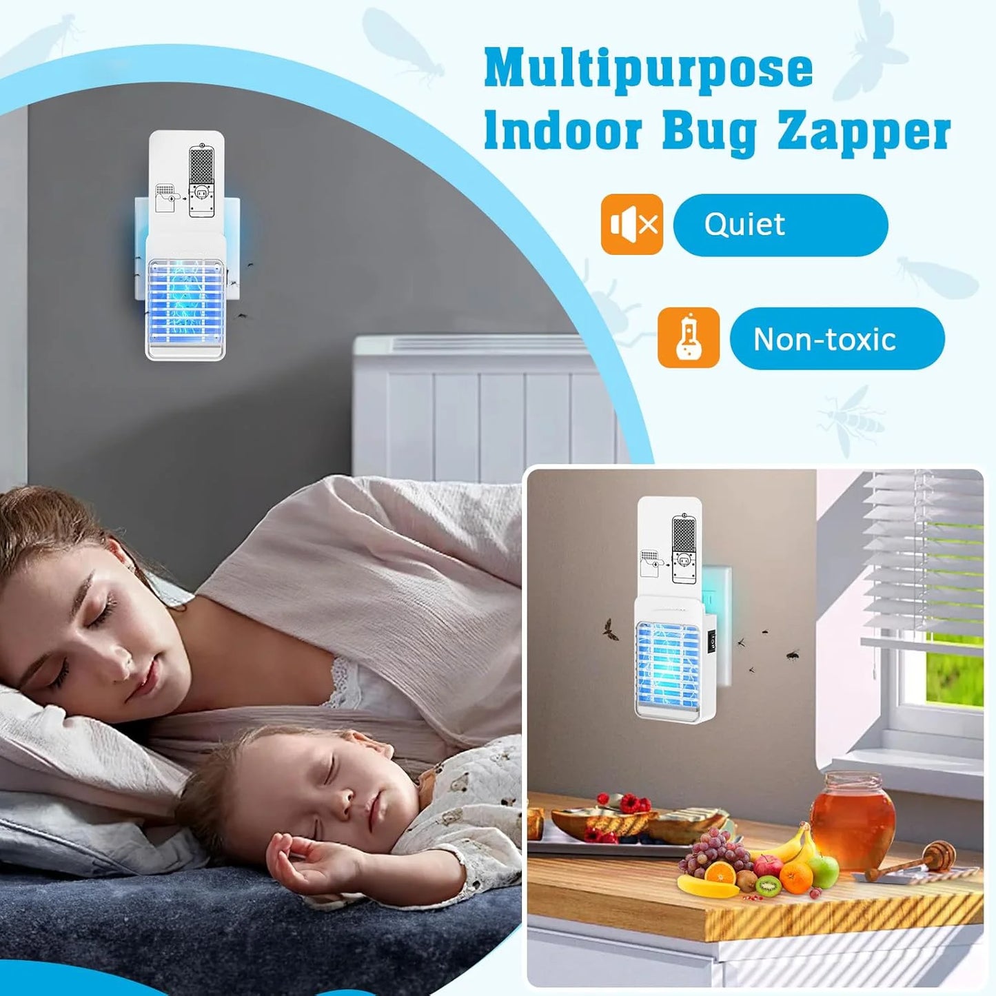 Yavani OEM UV Light Flying Insect Trap Non-Toxic Effective Luxury Fly Catcher for Mosquitoes Gnat Moths Indoor Use for Farms