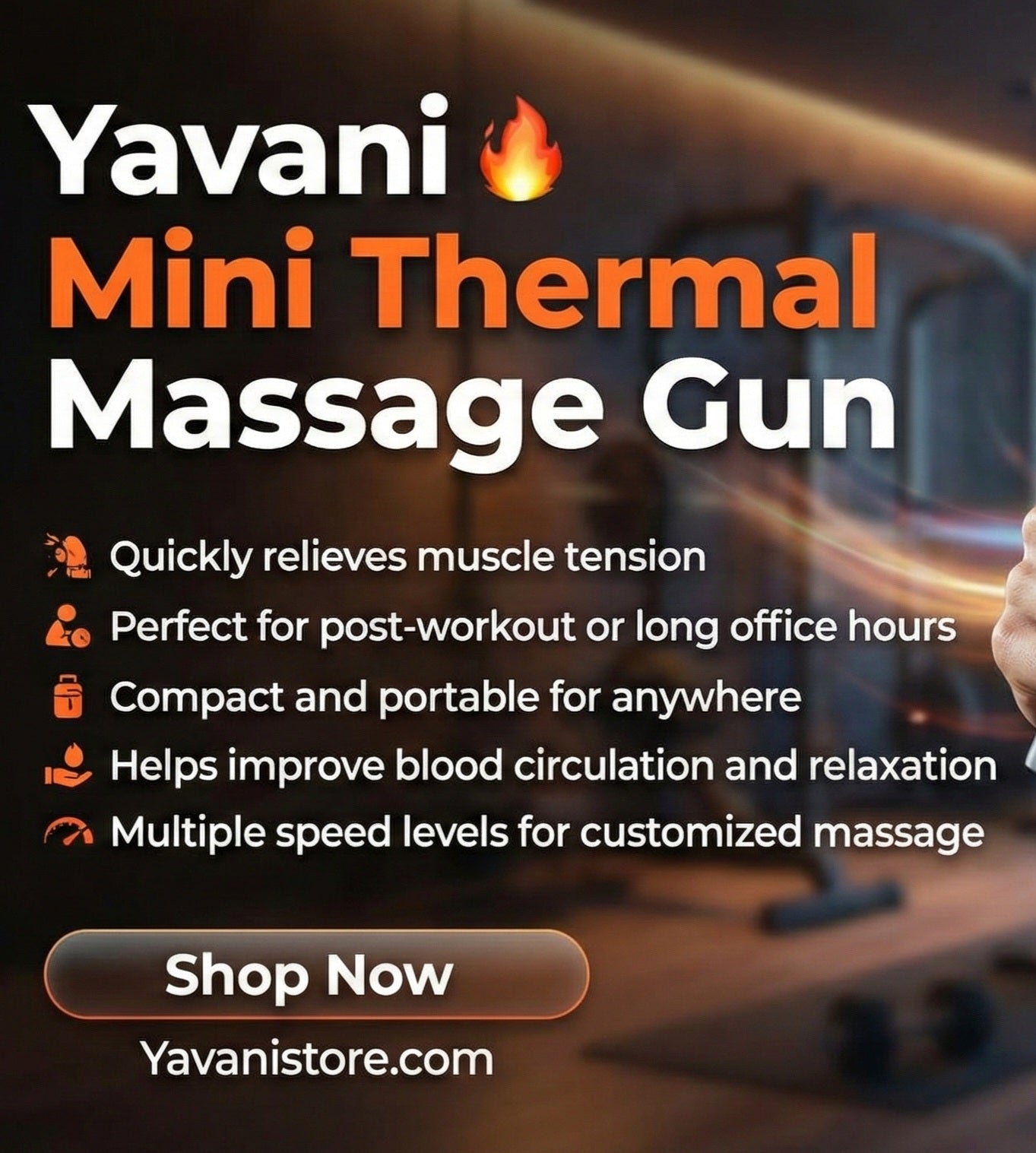 Mini Thermal Massage Gun Portable Multifunctional Deep Muscle Fascia Fitness Indoor Handheld Sports Massager Gun Booster