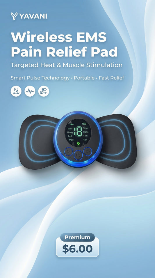 Wireless Ems Pain Relief Heating Pad Sticker Muscle Stimulator Electric Neck Back Massager Mini Massage Stick