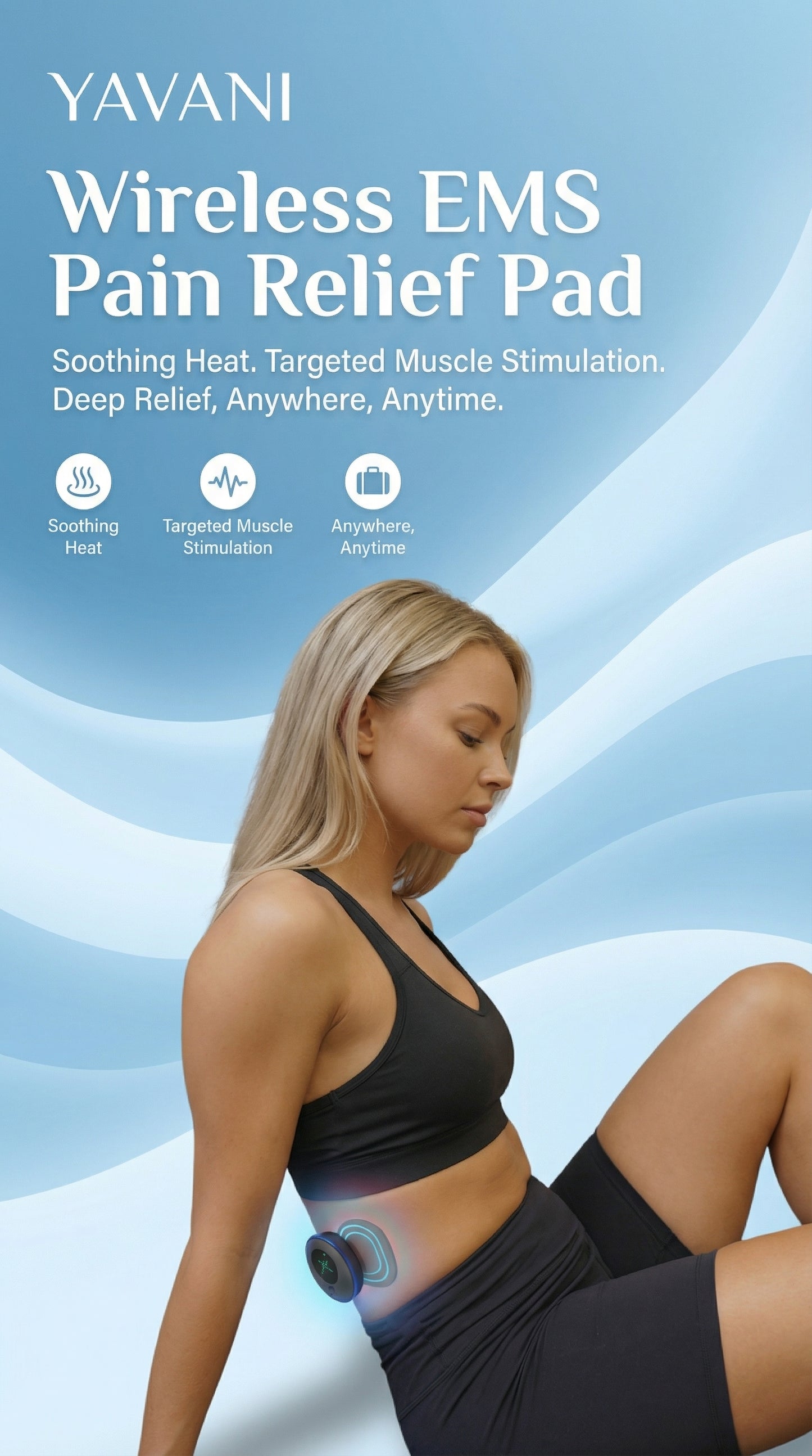 Wireless Ems Pain Relief Heating Pad Sticker Muscle Stimulator Electric Neck Back Massager Mini Massage Stick