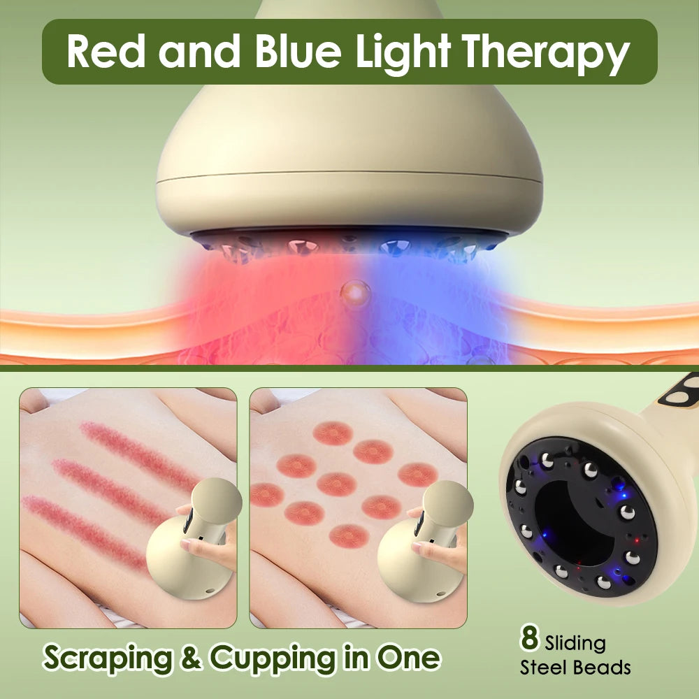 Portable Rechargeable Gua Sha Massage Device Electric Vacuum Cupping Body Scraping for Fat Burning & Anti-Cellulite Treatment
