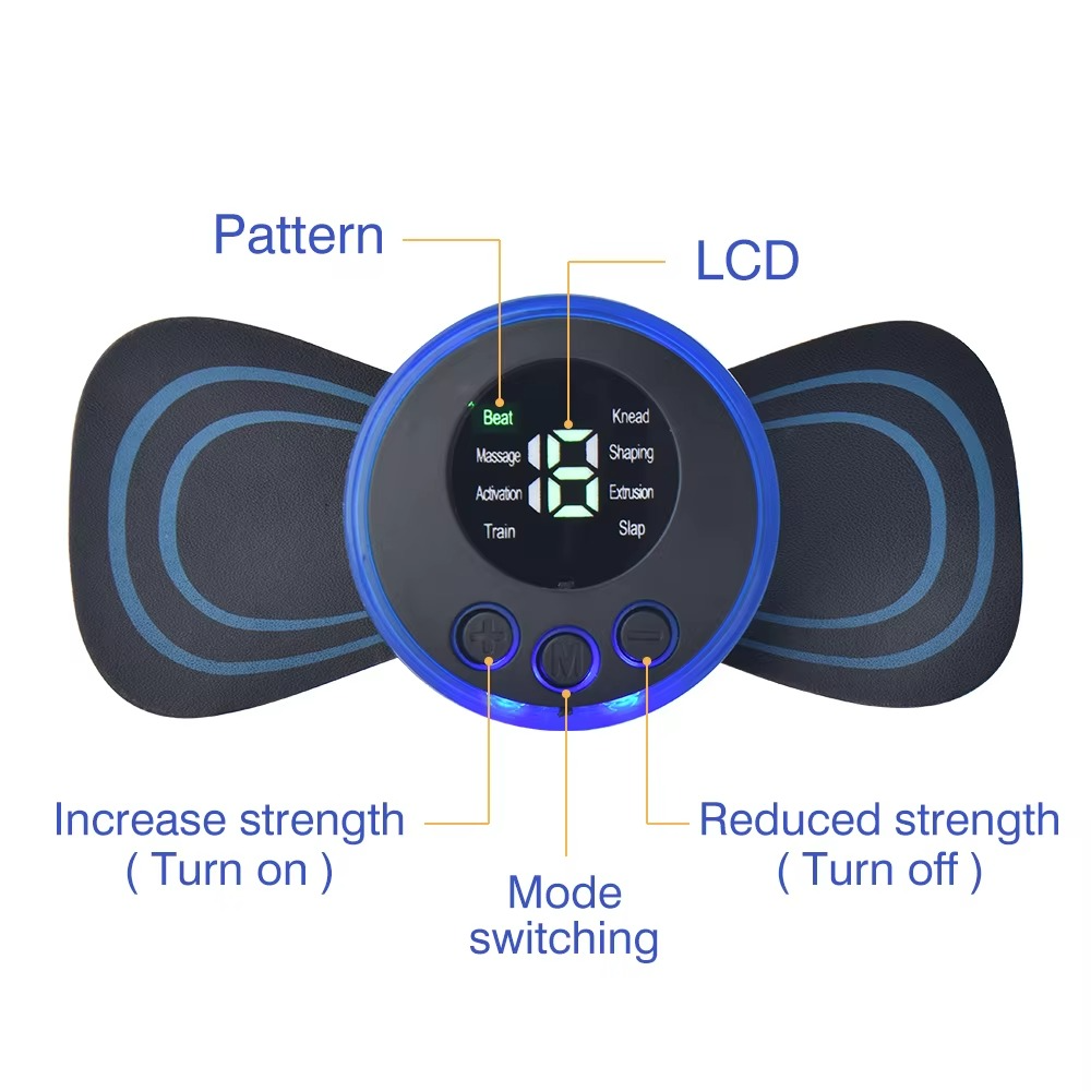 Wireless Ems Pain Relief Heating Pad Sticker Muscle Stimulator Electric Neck Back Massager Mini Massage Stick