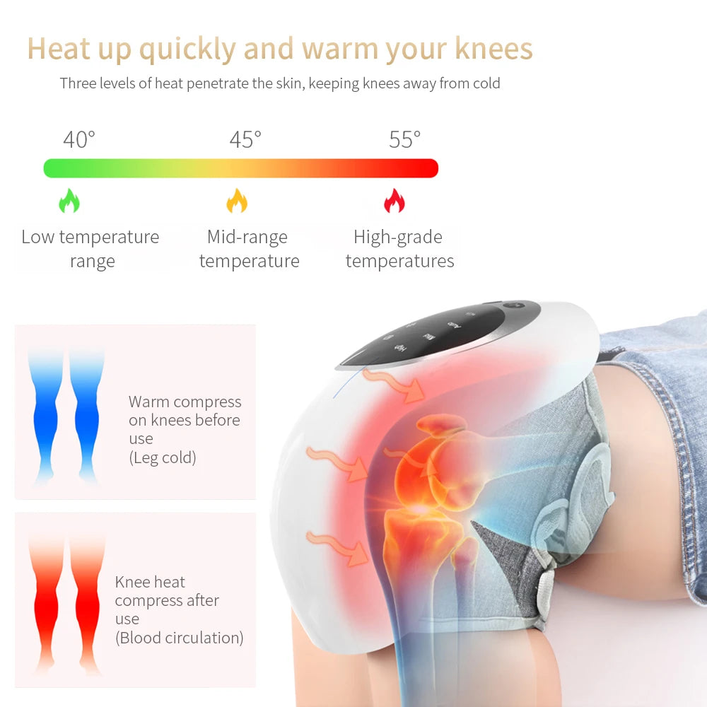 New Arrival Smart Timing LCD Display Screen Joint Pain Relief Knee Massager for Arthritis Pain Relief