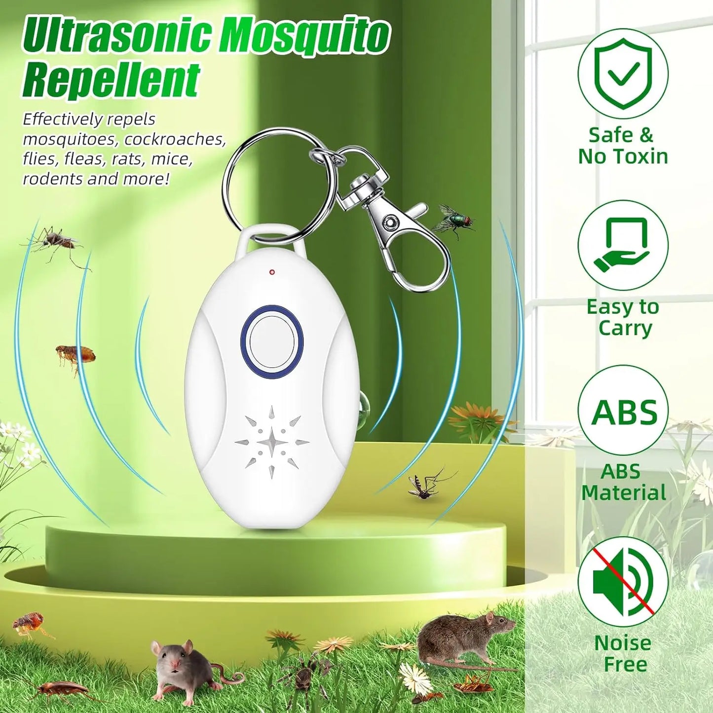 Yavani Portable Battery Operated Usb Charged Mosquito Repellant Device Electric Mosquito Repellent with Hook MOSQUITOES Rechargeable