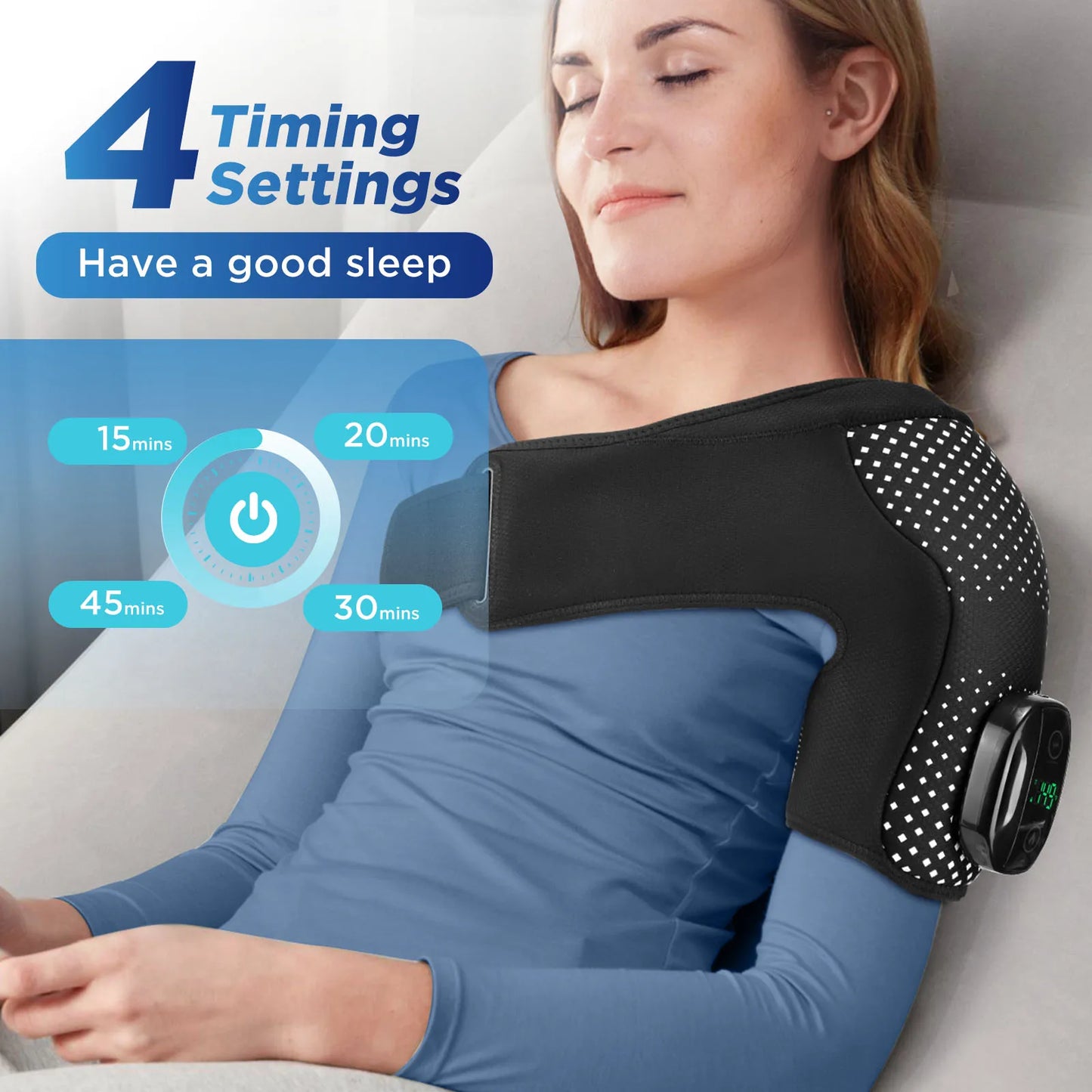 Portable Electric Heating Vibration Shoulder Massager Detachable Controller Wireless Remote Control Shoulder Wrap Massage Belt