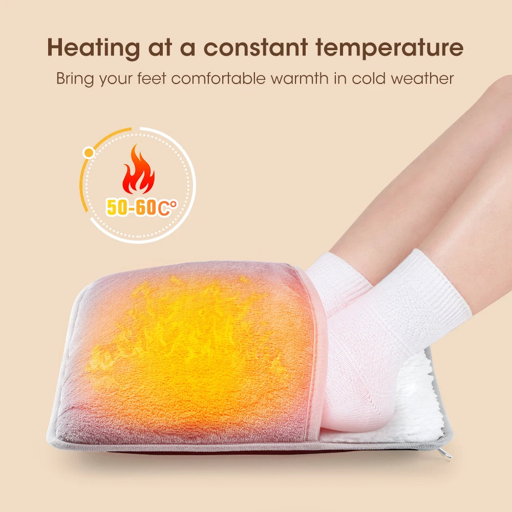 Warm Slippers Flannel USB Electric Heating Pad Foot Warmer for Winter Office Home