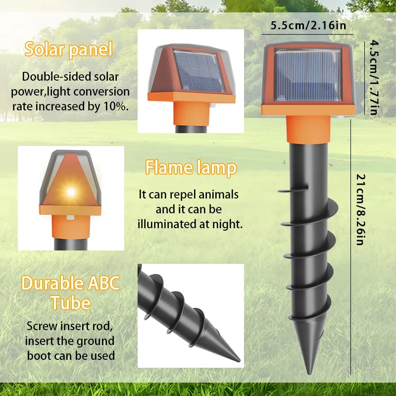 Yavani New Arrival Double-sided Solar Panel Snake Mole Deterrent Groundhog Gopher Mouse Repeller Solar Snake Repeller