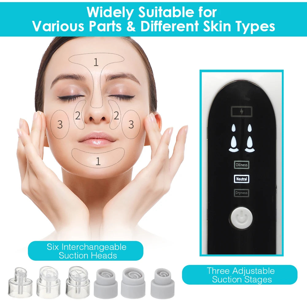 Yavani Beauti Product Facial Lift Face Cleaner Electric Micro Small Bubble Water Cycle Acne Pimple Pore Vacuum Blackhead Remover
