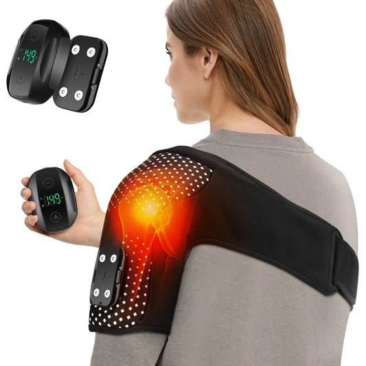 Portable Electric Heating Vibration Shoulder Massager Detachable Controller Wireless Remote Control Shoulder Wrap Massage Belt