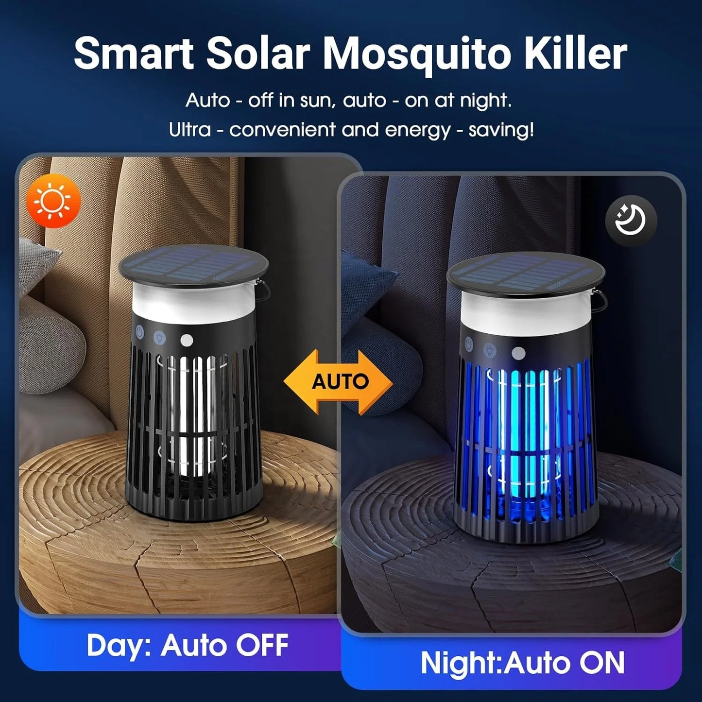 Yavani New PATENT High Quality Outdoor Waterproof Solar Rechargeable Electric Mosquito Killer Lamp Bug Zapper With Flame Light