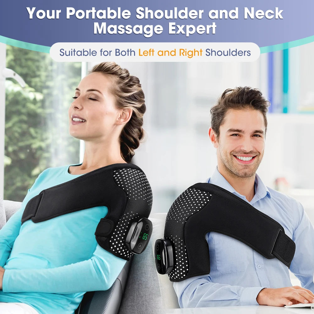 Portable Electric Heating Vibration Shoulder Massager Detachable Controller Wireless Remote Control Shoulder Wrap Massage Belt