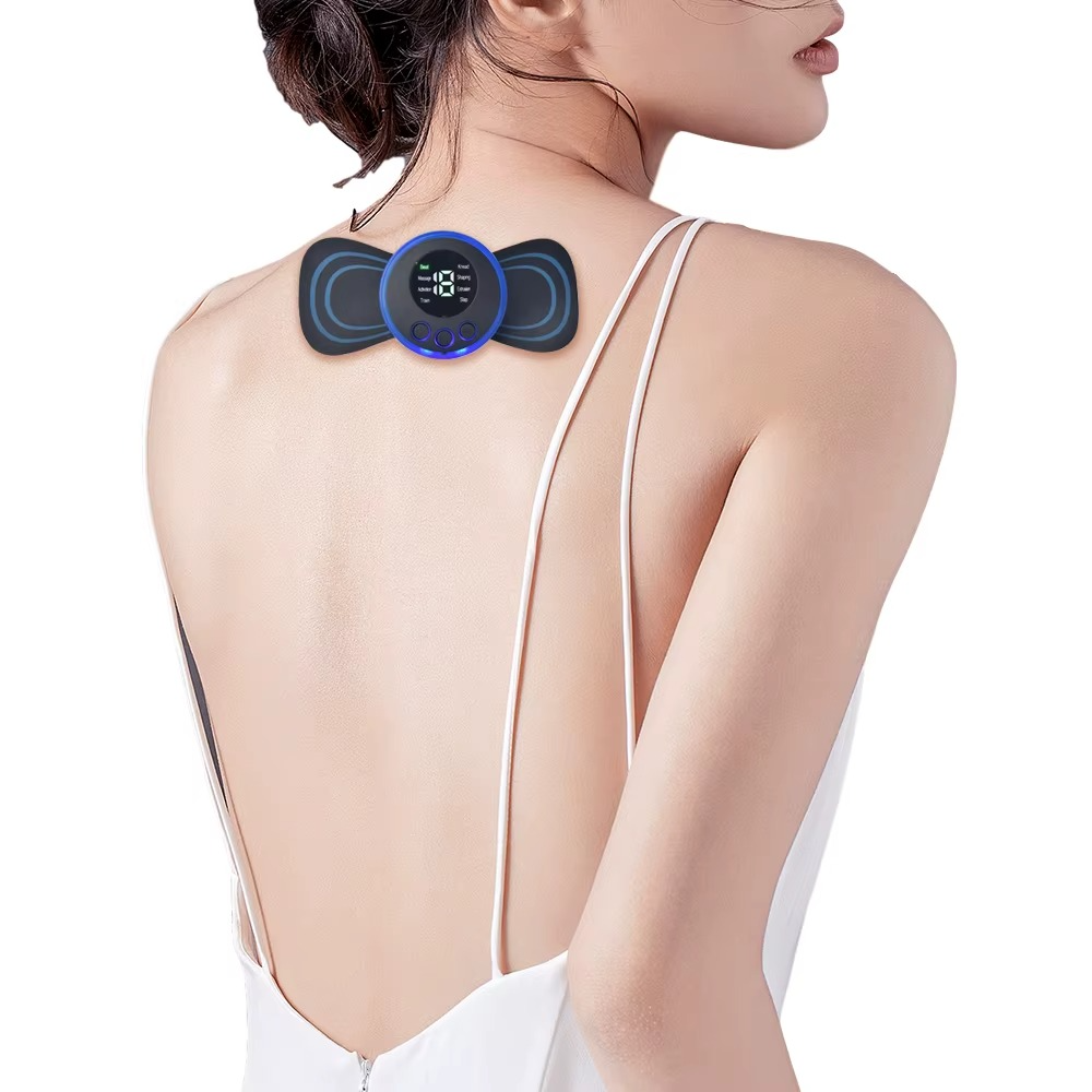 Wireless Ems Pain Relief Heating Pad Sticker Muscle Stimulator Electric Neck Back Massager Mini Massage Stick