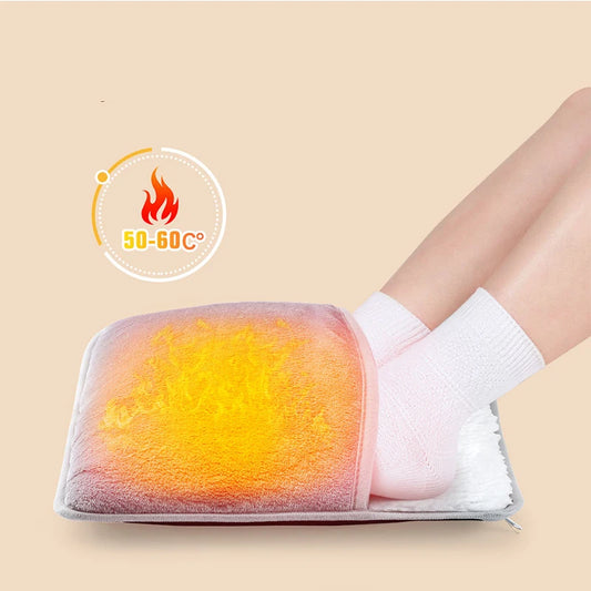 Warm Slippers Flannel USB Electric Heating Pad Foot Warmer for Winter Office Home
