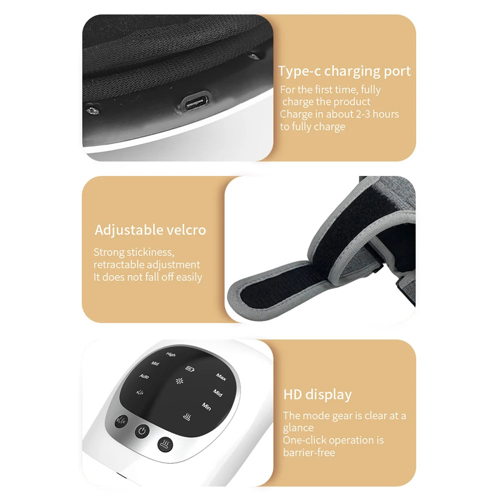 New Arrival Smart Timing LCD Display Screen Joint Pain Relief Knee Massager for Arthritis Pain Relief