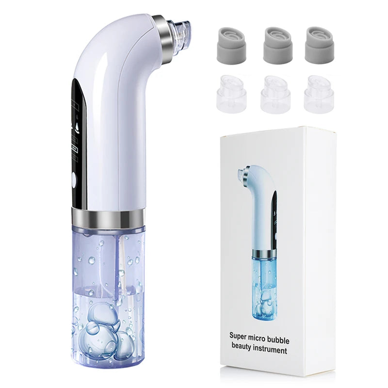 Yavani Beauti Product Facial Lift Face Cleaner Electric Micro Small Bubble Water Cycle Acne Pimple Pore Vacuum Blackhead Remover
